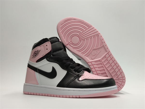 Women's Running Weapon Air Jordan 1 Pink/Black Shoes 0128
